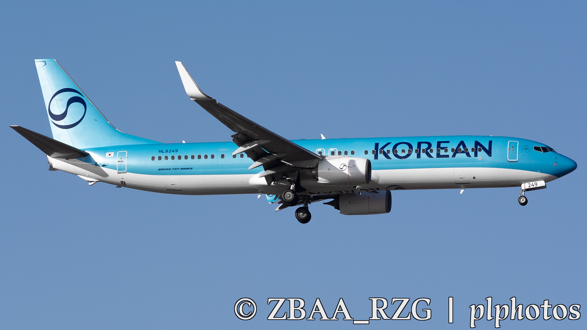 大韩新涂装739在首都机场降落